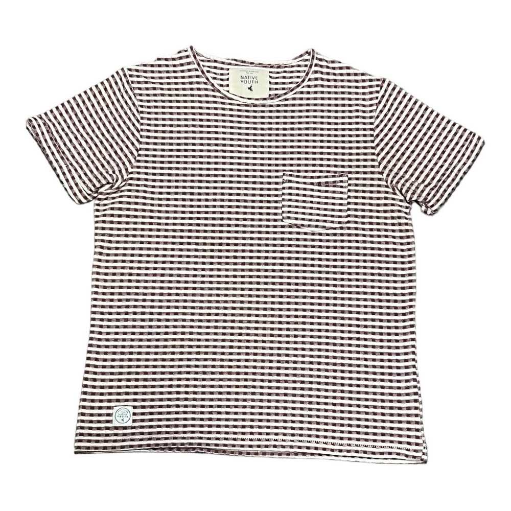 Native Youth Plaid Pocket Tee Shirt XL